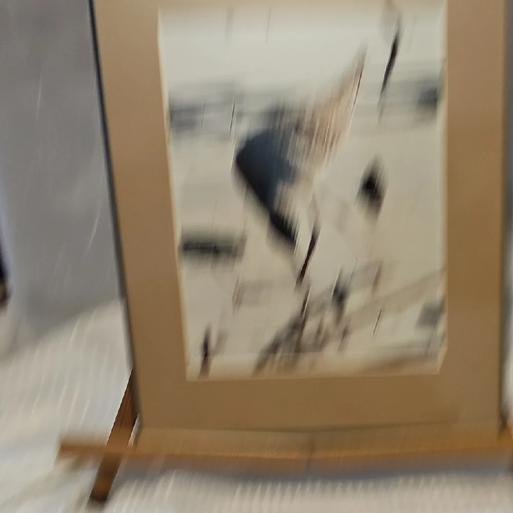 Pair Of Framed Wildlife Art Prints - Deer And Crane.